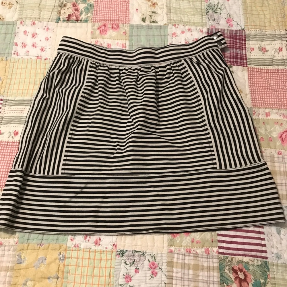 Madewell Black and White Striped Women's Skirt